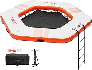 VEVOR Inflatable Floating Dock, Inflatable Dock Platform, Non-Slip Air Dock Platform with Portable Carrying Bag & Detachable Ladder, Floating Platform Island Raft for Pool Beach Ocean