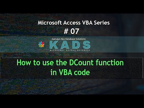 Microsoft Access VBA #7 | How to use the DCount function in VBA code