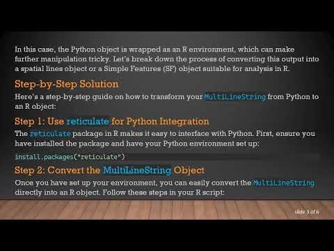 How to Transform MultiLineString from Python to R using Reticulate