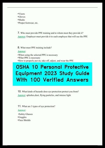 OSHA 10 Personal Protective Equipment 2023 Study Guide With 100 Verified Answers video