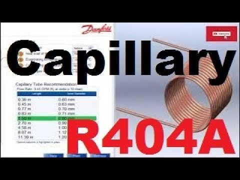 R404a Diameter and length of capillary tube in freezing