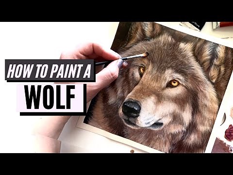 How to Paint: A WOLF with Oil Paint or Acrylic Paint - Learn to paint a realistic grey wolf portrait