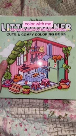 One Color Marker Challenge with Coloring Book ASMR