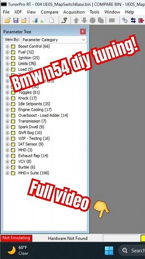BMW N54 TUNER PRO TUTORIAL! #shorts #bmw #tunerpro