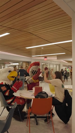 Calvin University on Instagram: "Finals: done ✅ Spirits: lifted 💖 Shoutout Joust and Griff for encouraging students during finals this week! #CalvinUniversity"