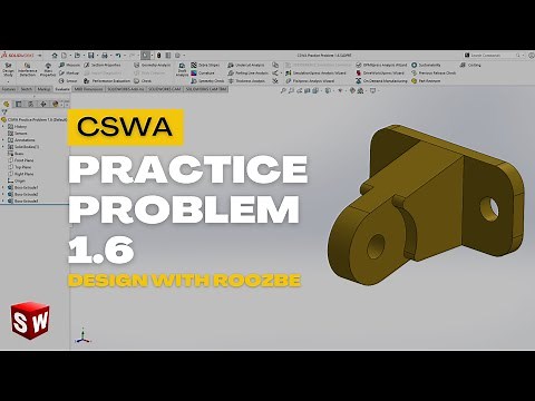 CSWA Practice Problem 1.6 Solution | SolidWorks Exam Guide
