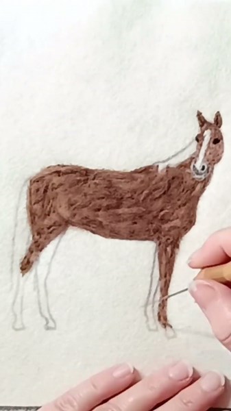 How to needle felt a horse - Sped up Tutorial #paintwithwool