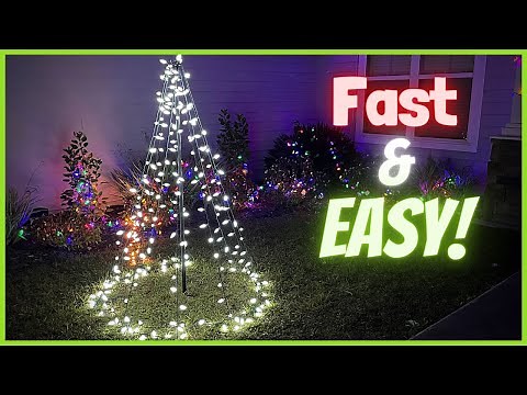How to Make an Outdoor Christmas Tree Out of Lights!