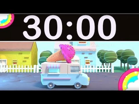 30 Minute Timer Countdown with Music for Kids Ice Cream Truck & Rainbow!