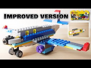 Improved ver. Building a simple LEGO AirPlane using Classic 10696 (レゴ：飛行機の作り方)