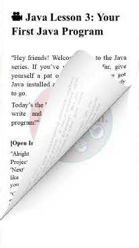 🎥 Java Lesson 3: Your First Java Program
