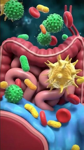 Stunning 3D Animation of Human Gut Microbiome | Internal View with Cells in Motion