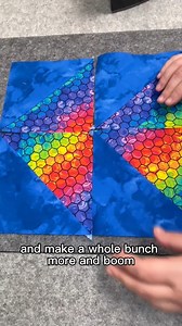 One of the first tricks a new quilter should learn is how to make half square triangles (HSTs). Here's our favorite (quick) method to make four from two 10" squares. You can turn these four HSTs into many different quilt blocks. Are you new to quilting? What techniques do you want to learn this year? | Pfaff North America