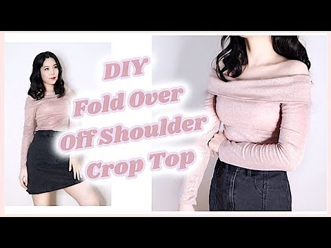 DIY Fold Over Off The Shoulder Crop Top / Costura / Sewing Tutorialㅣmadebyaya