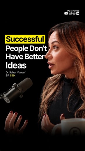 Ultra Successful People Don't Have Better Ideas | ‪@DrSaharYousef‬ - Raj Shamani #shorts