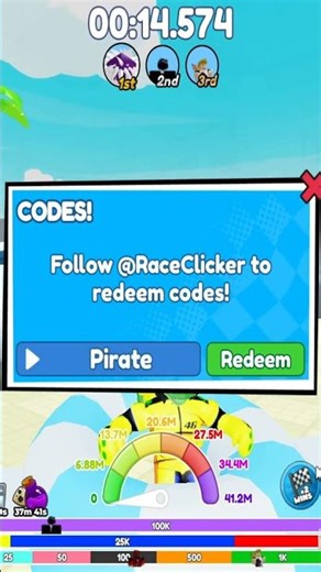 *NEW* CODES FOR RACE CLICKER ROBLOX!