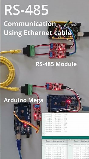 RS485 Communication Using Ethernet Cable and Arduino Mega