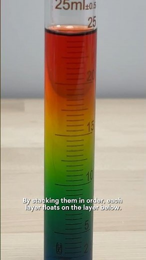 Easy water experiment: rainbow density tower