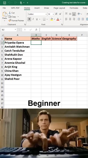 Time to Office on Instagram: "How to create test data for scores in excel 😱 #excel #office #spreadsheet"