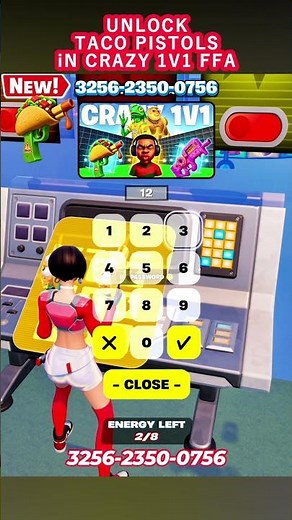 TACO PISTOL IN CRAZY 1V1 FFA All Guns & Rides FORTNITE MAP #shorts #fortnitecreative