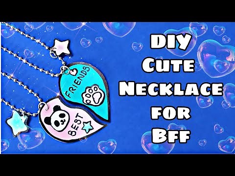 Easy Diy cute PANDA Friendship Necklace from paper-Tutorial/BFF gift idea/Locket for best friend/How