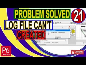 How to fix Log File Can't Be Created Error in Primavera P6 during Scheduling | Problem Solution |