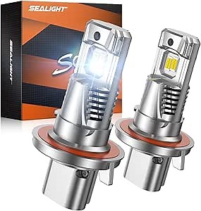 SEALIGHT H13/9008 LED Head Light Bulb, 800% 46000LM Brighter than Halogen, 1:1 Real Size 9008 Light, 6500K Cool White with Fan, Pack of 2