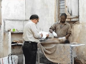 Open air autopsy in MP hospital