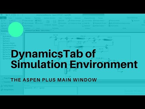6- Dynamics Tab | The User Interface | Aspen Plus Tutorial