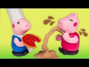 Peppa Pig Tummy Ache Vomit English Episode Compilation in Play-Doh with George