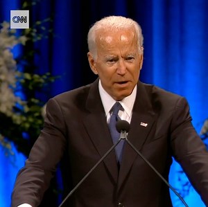 Joe Biden remembers John McCain: "It was always about basic values with John. Fairness, honesty, dignity, respect. Giving hate no safe harbor, leaving no one behind. And understanding that as Americans we are a part of something much bigger than ourselves" https://cnn.it/2PPL1Ib | CNN