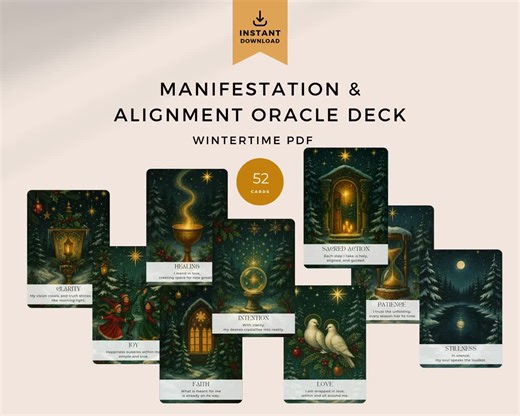 Mystical Vintage Christmas Oracle Deck | Winter Tarot-style Card Set | Digital Printable Holiday Oracle Cards - Etsy