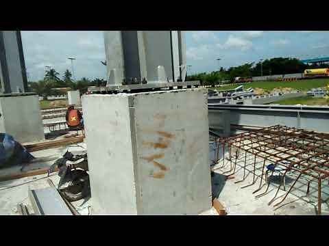 Pedestal Column anchor setting to base plate Column Structure
