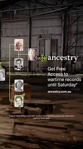 Explore our wartime records from around the world—for free until Saturday! - The world's largest collection of online records - Unlimited views and searches - Join other members with over 130 million family trees built on Ancestry® Every family has a wartime story. Discover yours today. *Selected global wartime records only. Registration required. Terms apply. | Ancestry | Facebook