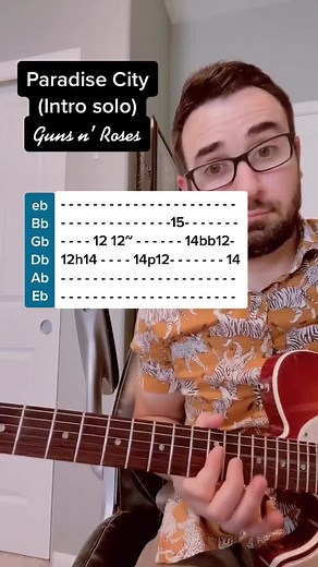 Paradise City Guitar Intro Solo Tutorial