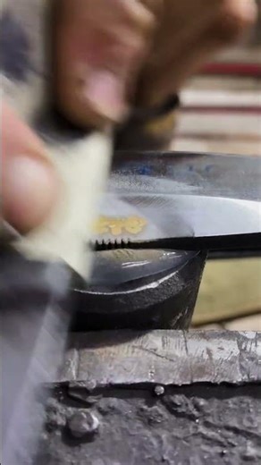 Handmade Knife: Gold Wire Inlay in Engraved Letters