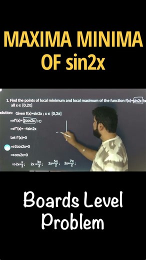 Finding Maxima and Minima of sin2x | Applications of Derivatives | JEE | Class 12 Boards