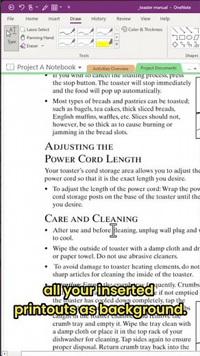 OneNote Pro-Tip: How to Set File Printouts as Background Automatically #shorts