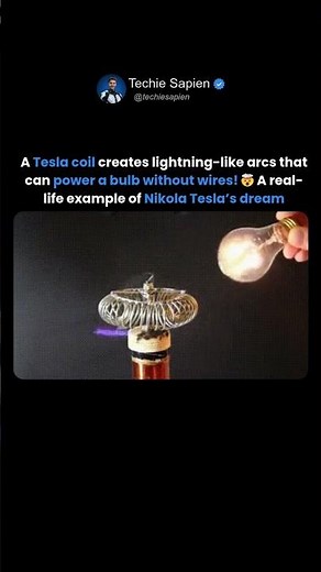 This Tesla Coil Lights a Bulb Without Wires! 🤯