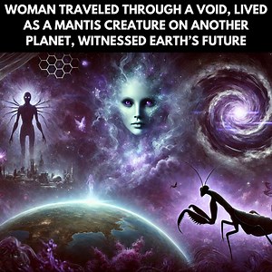 6.5K views · 66 reactions | This Woman Claims She Died, Traveled Through a Velvety Void, Lived as a Mantis Creature on Another Planet, and Witnessed Visions of Earth’s Future? #science #cosmos #paranormal #alien #UFO | Space Stories | Facebook