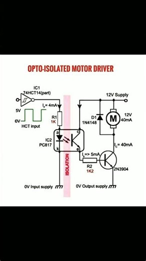 OPTO Isolated Motor Driver Diagram Explained #optocoupler #coupler #isolated #tech #education #trend