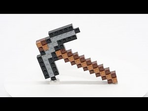 How to Build a Minecraft Pickaxe with LEGO®️ Bricks tutorial
