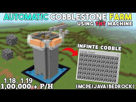 AUTOMATIC COBBLESTONE FARM IN MINECRAFT BEDROCK 1.19 USING TNT (MCPE/X BOX/CONSOLE/WINDOWS/NINTENDO)