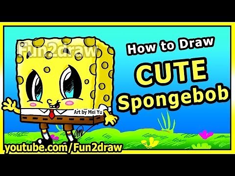 Learn to Draw SpongeBob Step by Step Easy - Cute Cartoons - Fun2draw Art Lessons