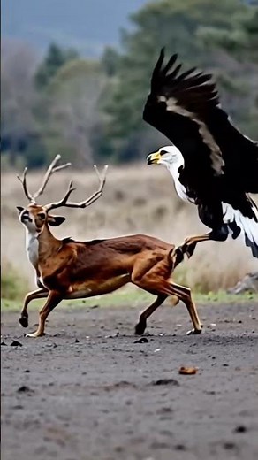 Bald Eagle 🦅 amazing play with realistic deer 🦌💥❤️🦅 #bird #wildlife