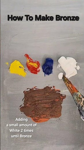 How to make Bronze color from just Blue Yellow Red and White #colormixingmagic #colormixing #bronze