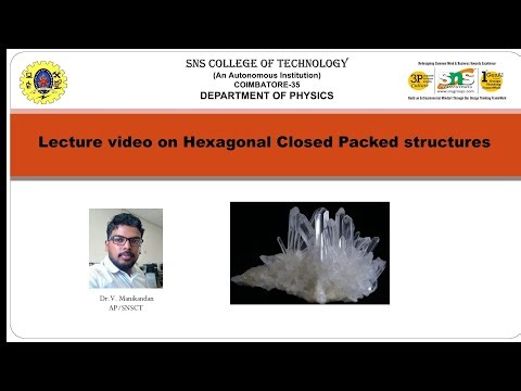 Hexagonal close packed structure | Crystal Physics| SNS Institutions