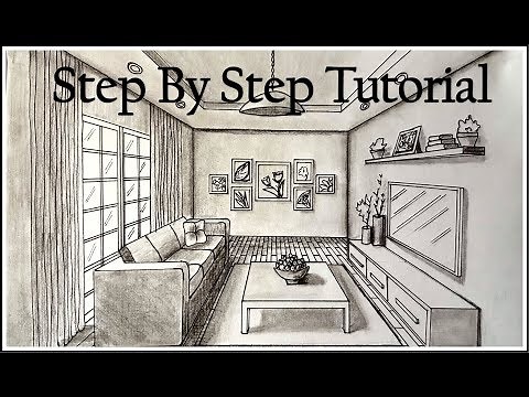 How to draw A Living Room In One Point Perspective| Step By Step