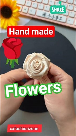 “Easy Silk Ribbon Rose 🌹 | Handmade Rose Flower Tutorial”🔥invention style 441 #shorts