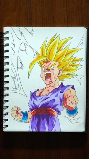 Drawing Gohan from DBZ ⚡️ #shorts #ytshorts #dragonballz
